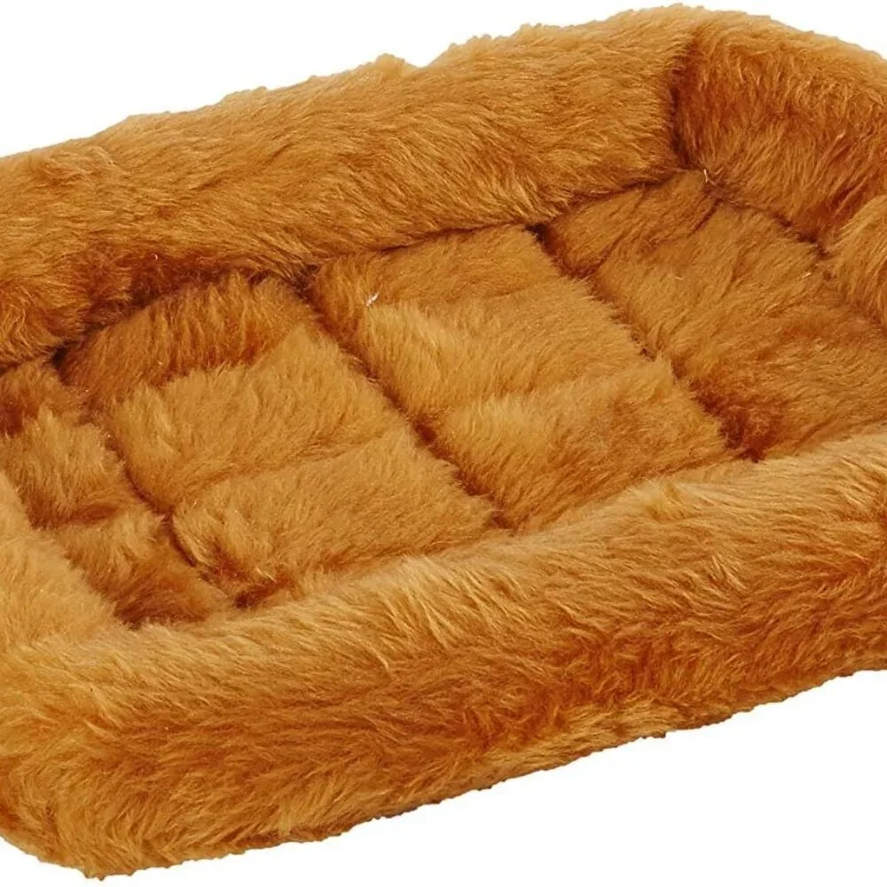 QuietTime Small Dog Bed Faux Fur Cinnamon Washable Travel Portable